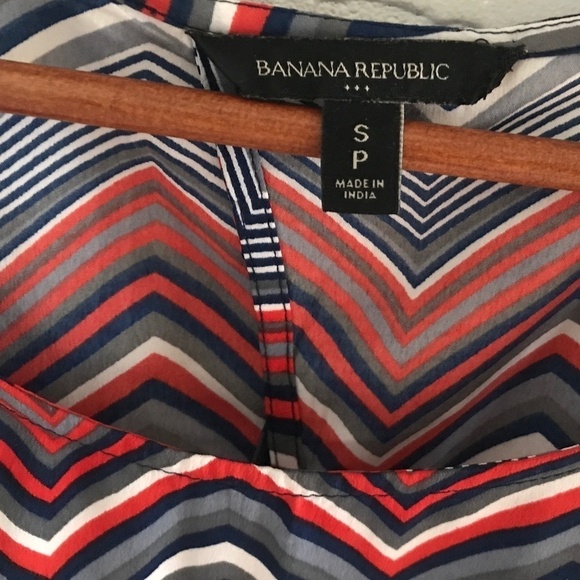 Banana Republic Tank top Herringbone Open back Navy/Red/Gray/White Size S - Picture 2 of 9